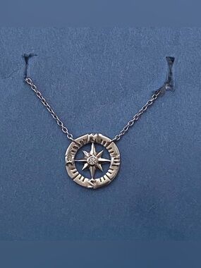 Compass Star Sterling Silver Necklace - sterling silver